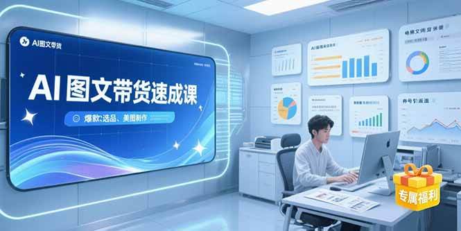 (7.19)AI图文带货速成课，养号引流秘籍，爆款选品策略，美图制作全流程