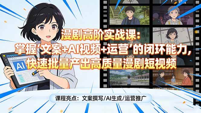 (2.28)漫剧高阶实战课：掌握“文案+AI视频+运营”的闭环能力，快速批量产出高质量漫剧短视频