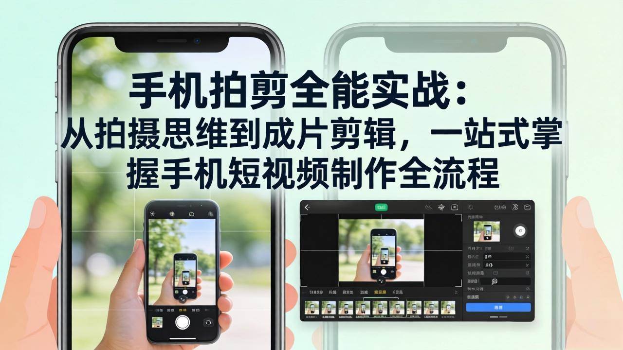 (3.20)手机拍剪全能实战：从拍摄思维到成片剪辑，一站式掌握手机短视频制作全流程
